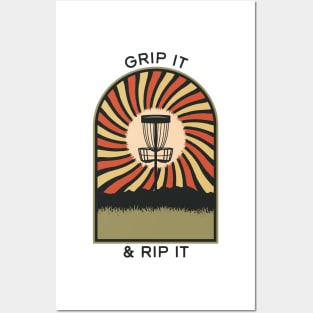 Grip It & Rip it | Disc Golf Vintage Retro Arch Mountains Posters and Art